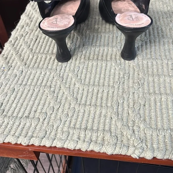 Clarks Black Heeled Slingback Shoes - Picture 6 of 10